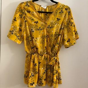 Yellow floral Blouse